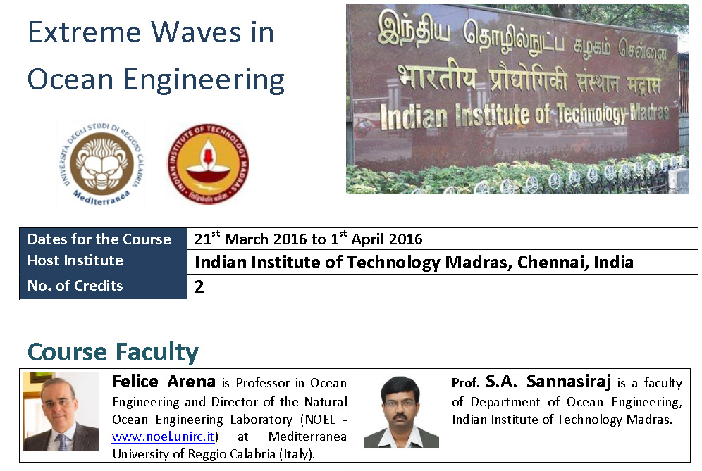 GIAN course ‘Extreme Waves in Ocean Engineering’