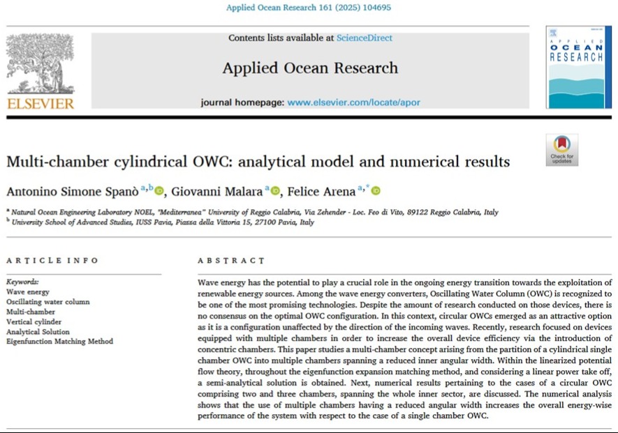 Multi-chamber cylindrical OWC: analytical model and numerical results