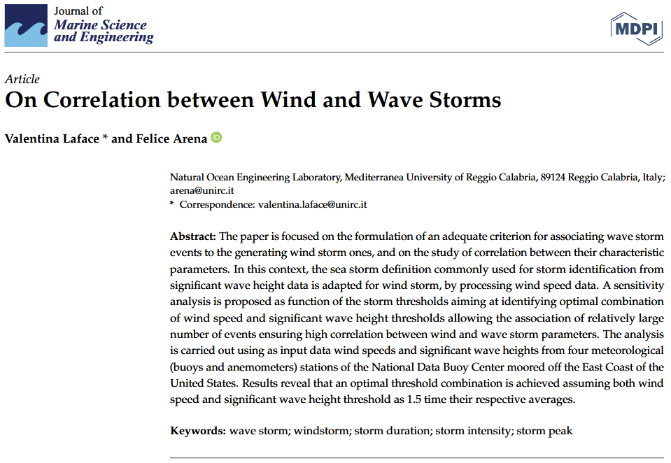 On Correlation between Wind and Wave Storms