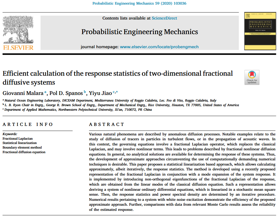 Efficient calculation of the response statistics of two-dimensional fractional diffusive systems
