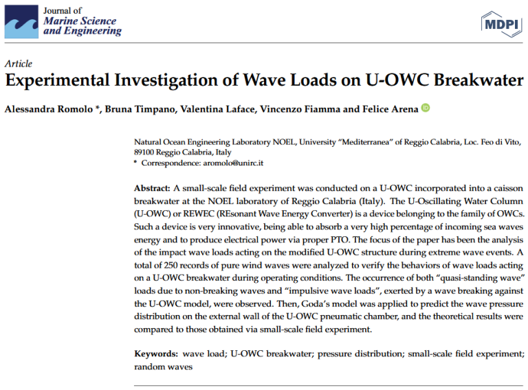 Experimental Investigation of Wave Loads on U-OWC Breakwater