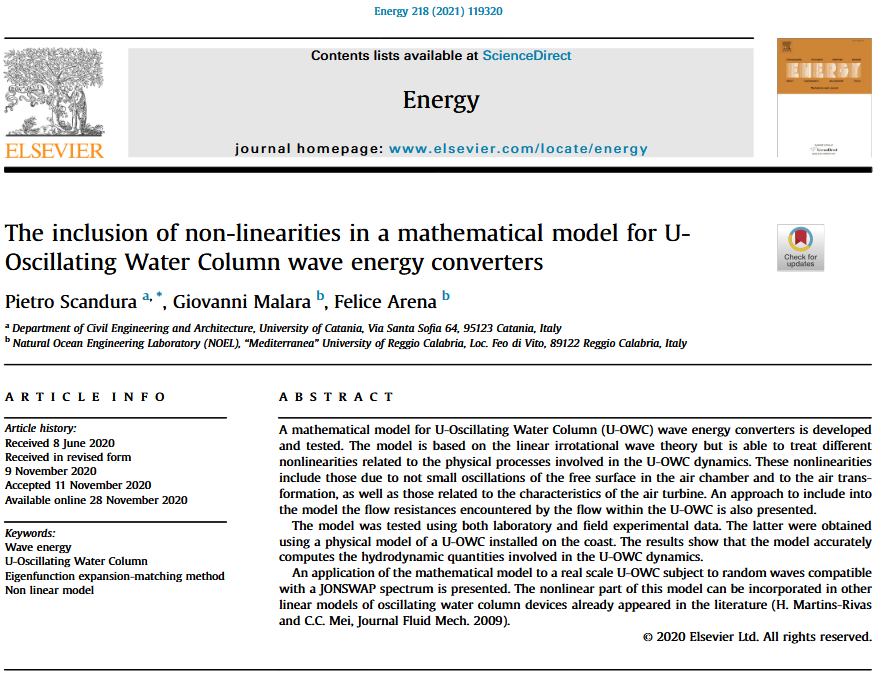 The inclusion of non-linearities in a mathematical model for U-Oscillating Water Column wave energy converters